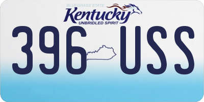 KY license plate 396USS