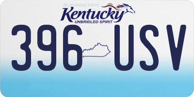 KY license plate 396USV