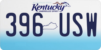 KY license plate 396USW