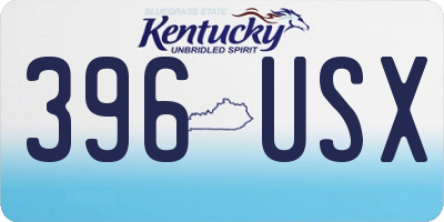 KY license plate 396USX