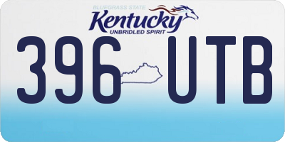 KY license plate 396UTB
