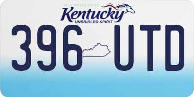 KY license plate 396UTD