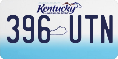 KY license plate 396UTN