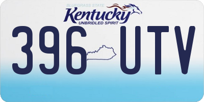KY license plate 396UTV