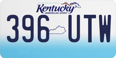 KY license plate 396UTW