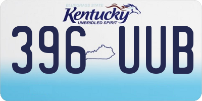 KY license plate 396UUB