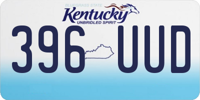 KY license plate 396UUD