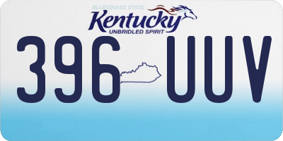 KY license plate 396UUV