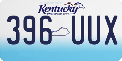 KY license plate 396UUX