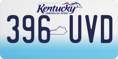 KY license plate 396UVD