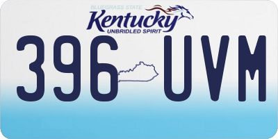 KY license plate 396UVM
