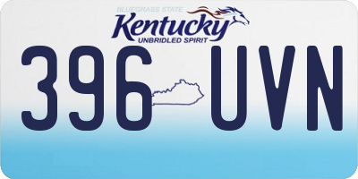 KY license plate 396UVN