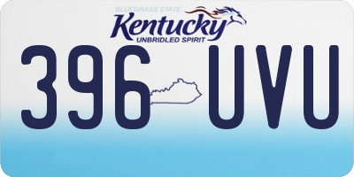 KY license plate 396UVU