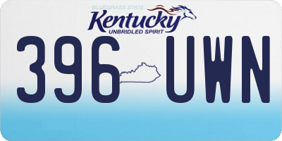 KY license plate 396UWN