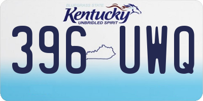 KY license plate 396UWQ