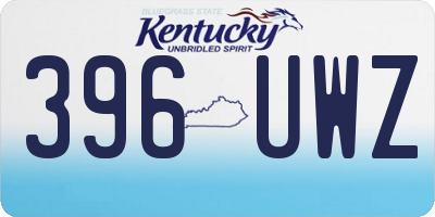 KY license plate 396UWZ