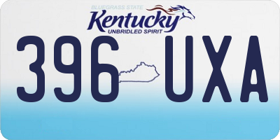 KY license plate 396UXA