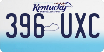 KY license plate 396UXC