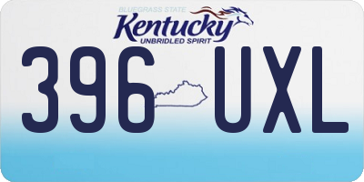 KY license plate 396UXL