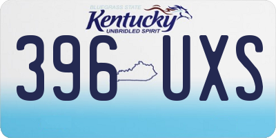 KY license plate 396UXS