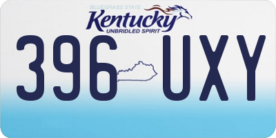KY license plate 396UXY