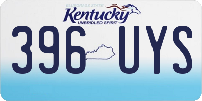 KY license plate 396UYS