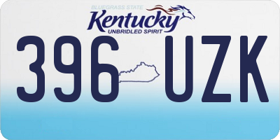 KY license plate 396UZK
