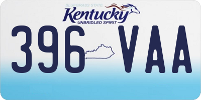 KY license plate 396VAA