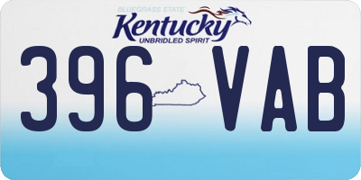 KY license plate 396VAB