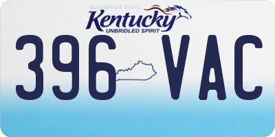 KY license plate 396VAC