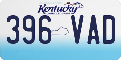 KY license plate 396VAD