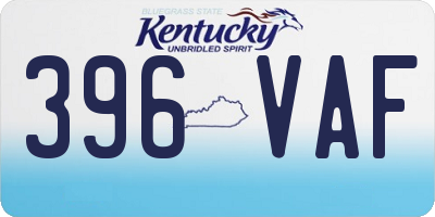 KY license plate 396VAF