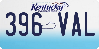 KY license plate 396VAL