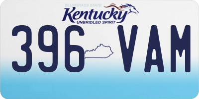 KY license plate 396VAM