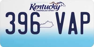 KY license plate 396VAP