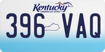 KY license plate 396VAQ