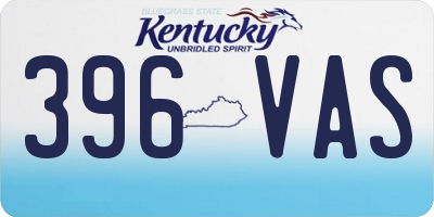 KY license plate 396VAS