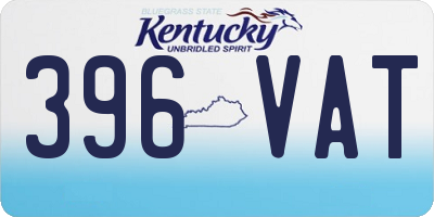 KY license plate 396VAT