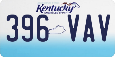KY license plate 396VAV