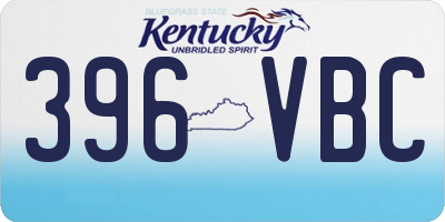 KY license plate 396VBC