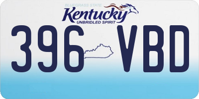 KY license plate 396VBD