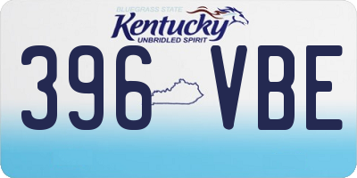KY license plate 396VBE
