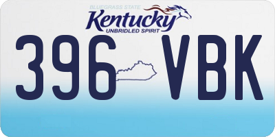 KY license plate 396VBK