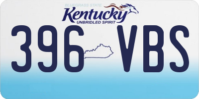 KY license plate 396VBS