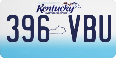 KY license plate 396VBU