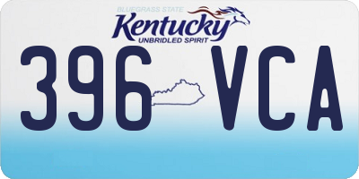 KY license plate 396VCA