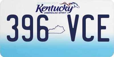 KY license plate 396VCE