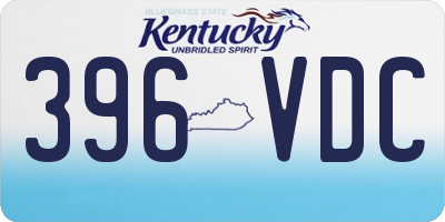 KY license plate 396VDC