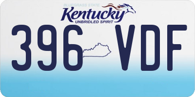 KY license plate 396VDF