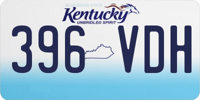 KY license plate 396VDH